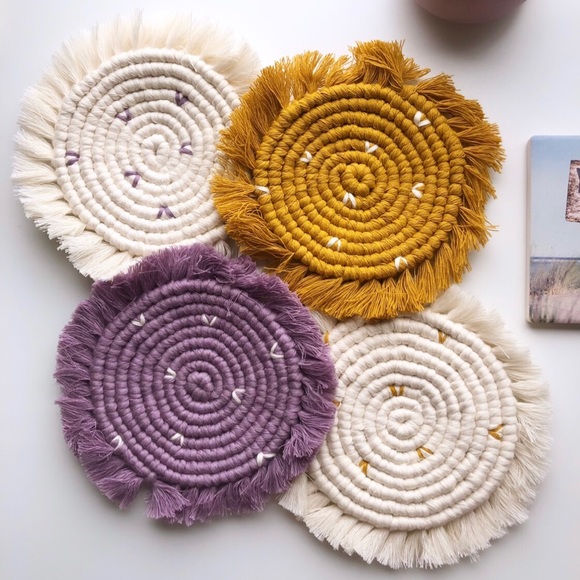 ✨HANDMADE✨ macrame cactus coaster - Picture 4 of 7